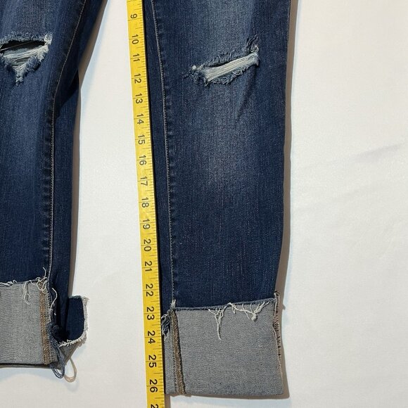 Joe's Women’s Jeans Size 31 Blue Straight Leg Zipper Pockets Cuffed Distressed - Picture 6 of 10
